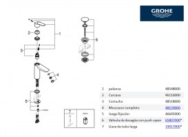 RECAMBIOS MONOMANDO LAVABO EUROSMART GROHE